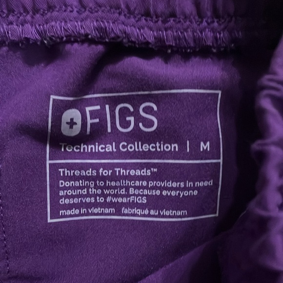 Figs Medium High Waisted Zamora Bottoms in Magic Purple - Picture 2 of 3